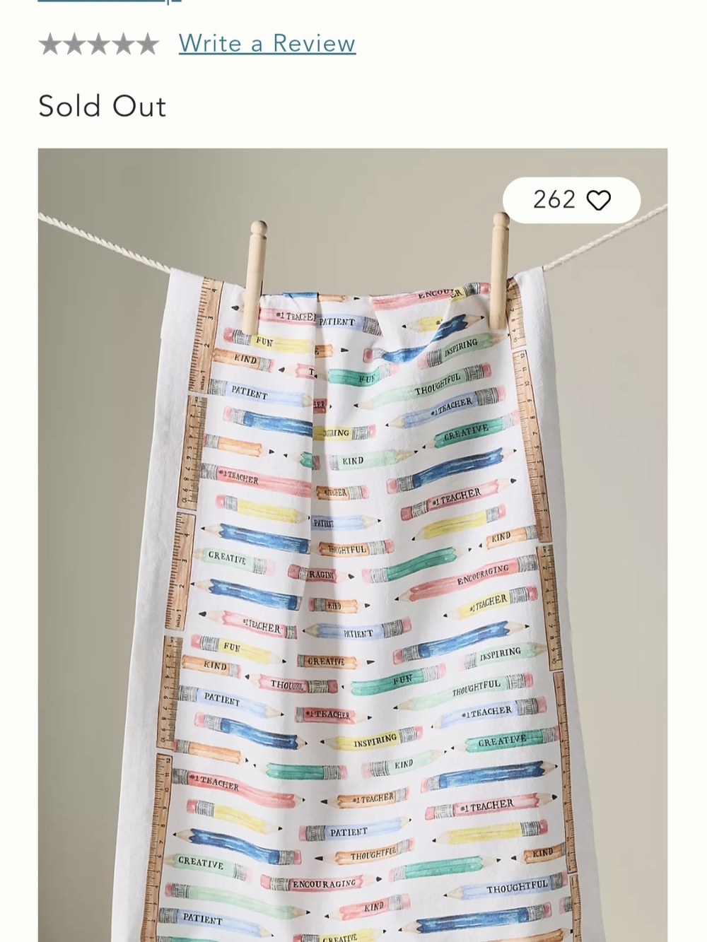 NEW Lana's Shop for Anthropologie Teacher Dish Towel